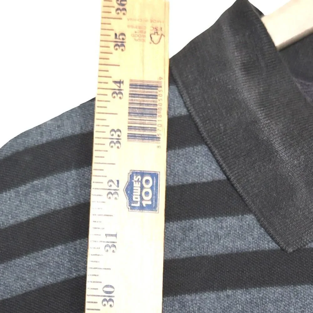POLO Ralph Lauren 2XLT Brown Gray Stripe Polo Shirt Classic Y2K Minimal Prep